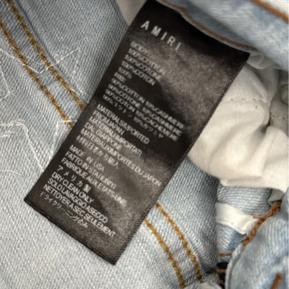 Amiri Star Patterned Light Blue Jeans